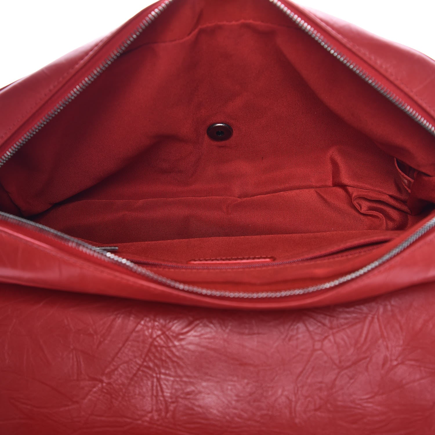 Chanel Crumpled Calfskin Quilted Medium Casual Rock Flap Red 5 of 22