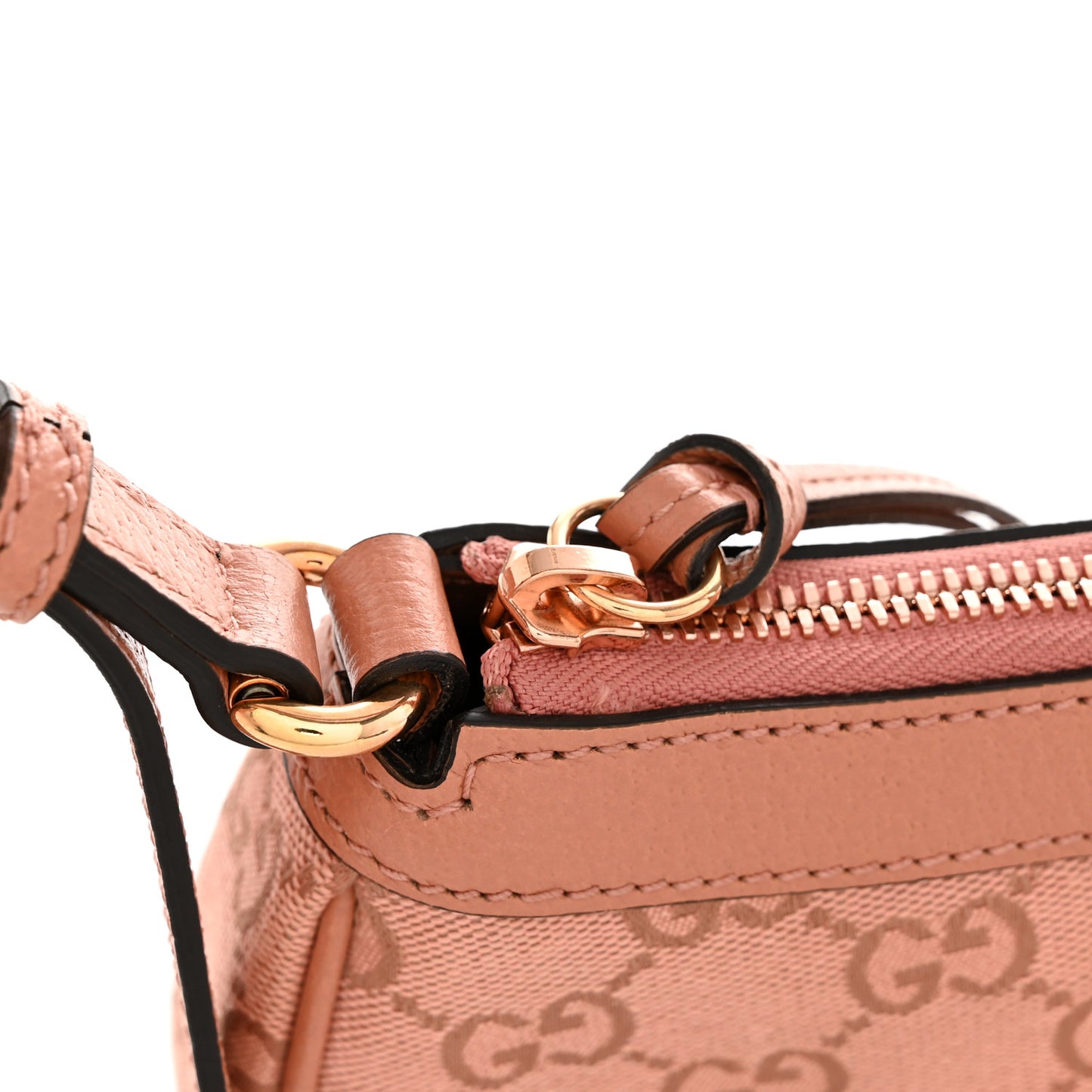 Monogram Textured Dollar Calfskin Small Ophidia Hobo Cloche Rose Pink