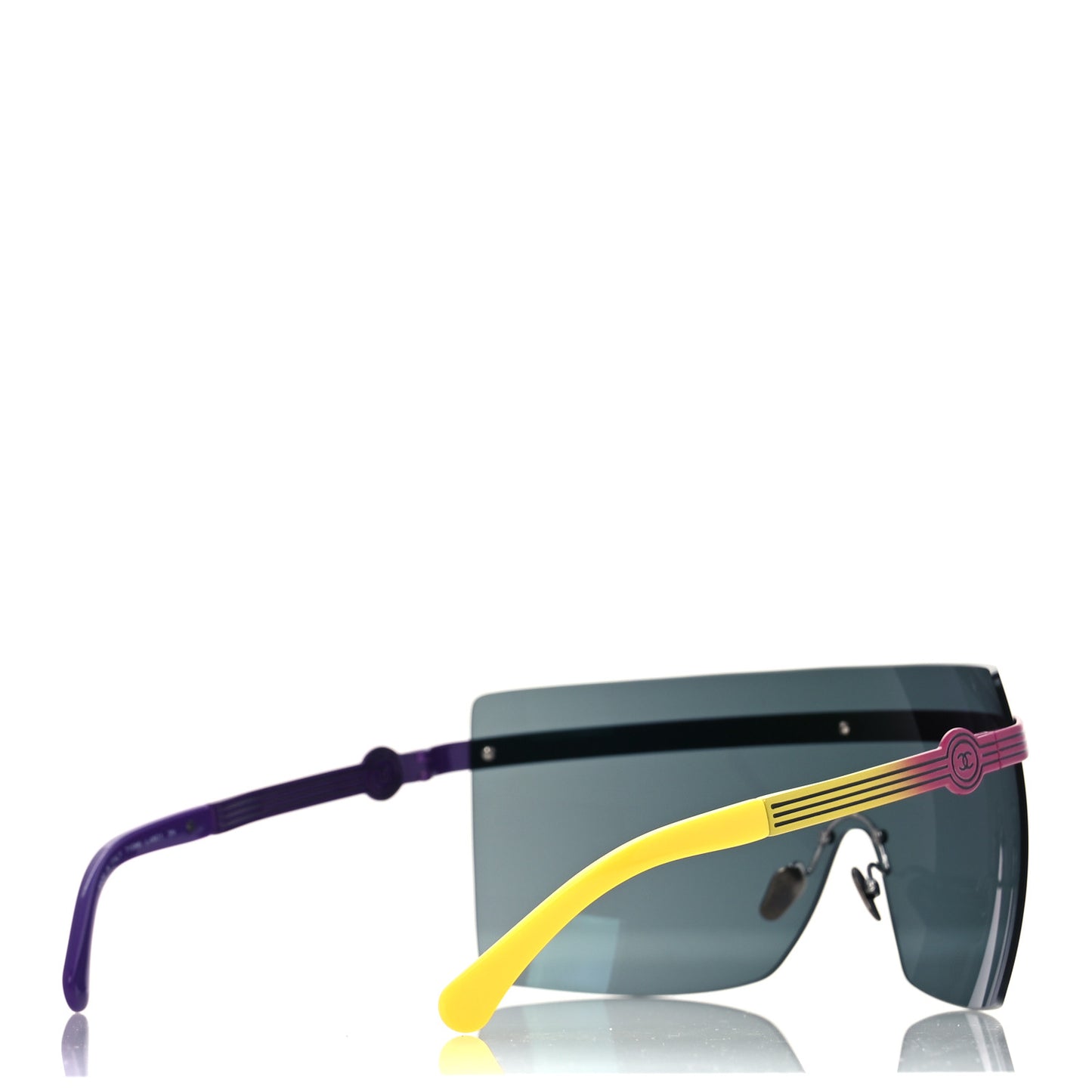 Metal Graphic Lines Shield Sunglasses 71586 Purple Pink