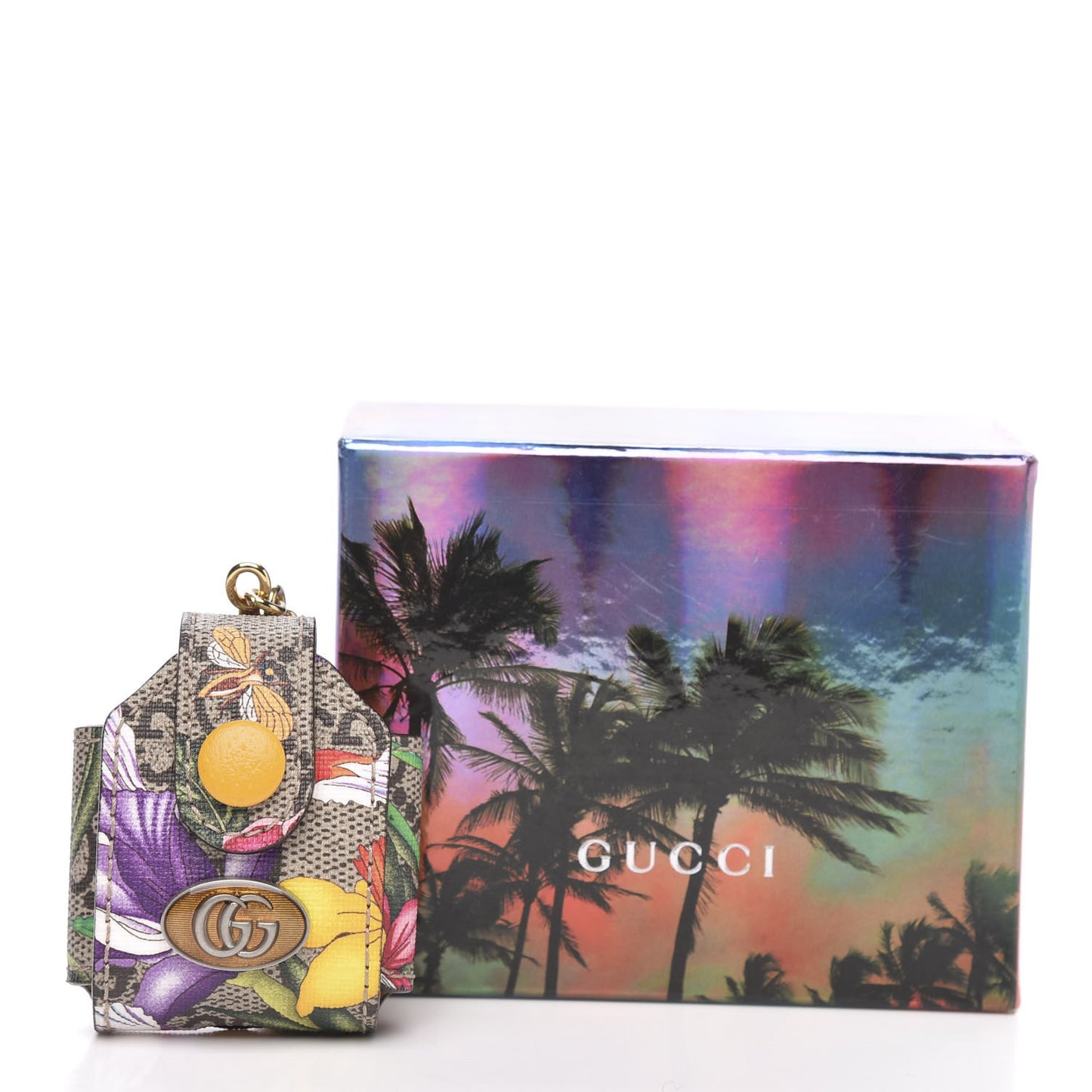 GG Supreme Monogram Flora Ophidia Airpod Case Beige