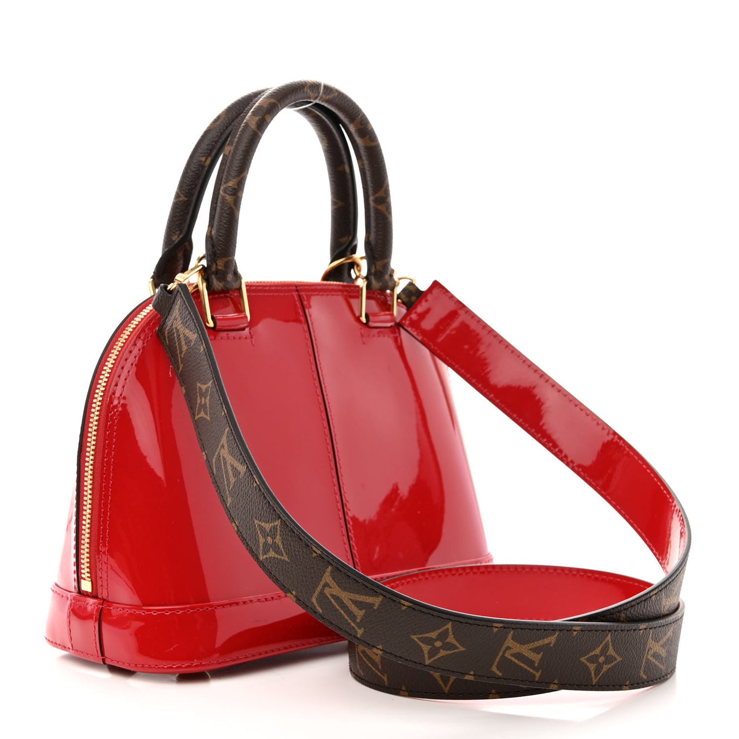 Patent Monogram Alma BB Scarlet
