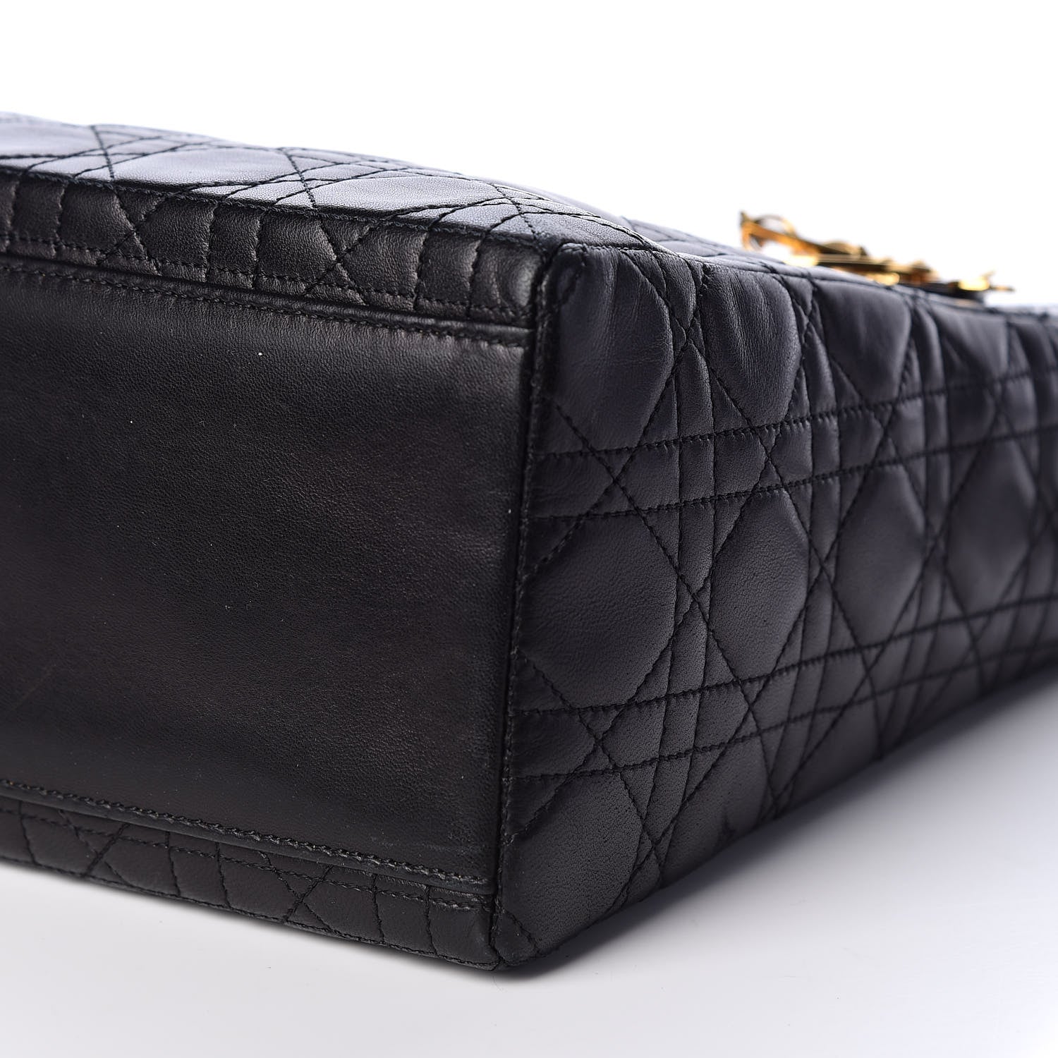 Christian Dior Lambskin Cannage Medium Lady Dior Black 7 of 9