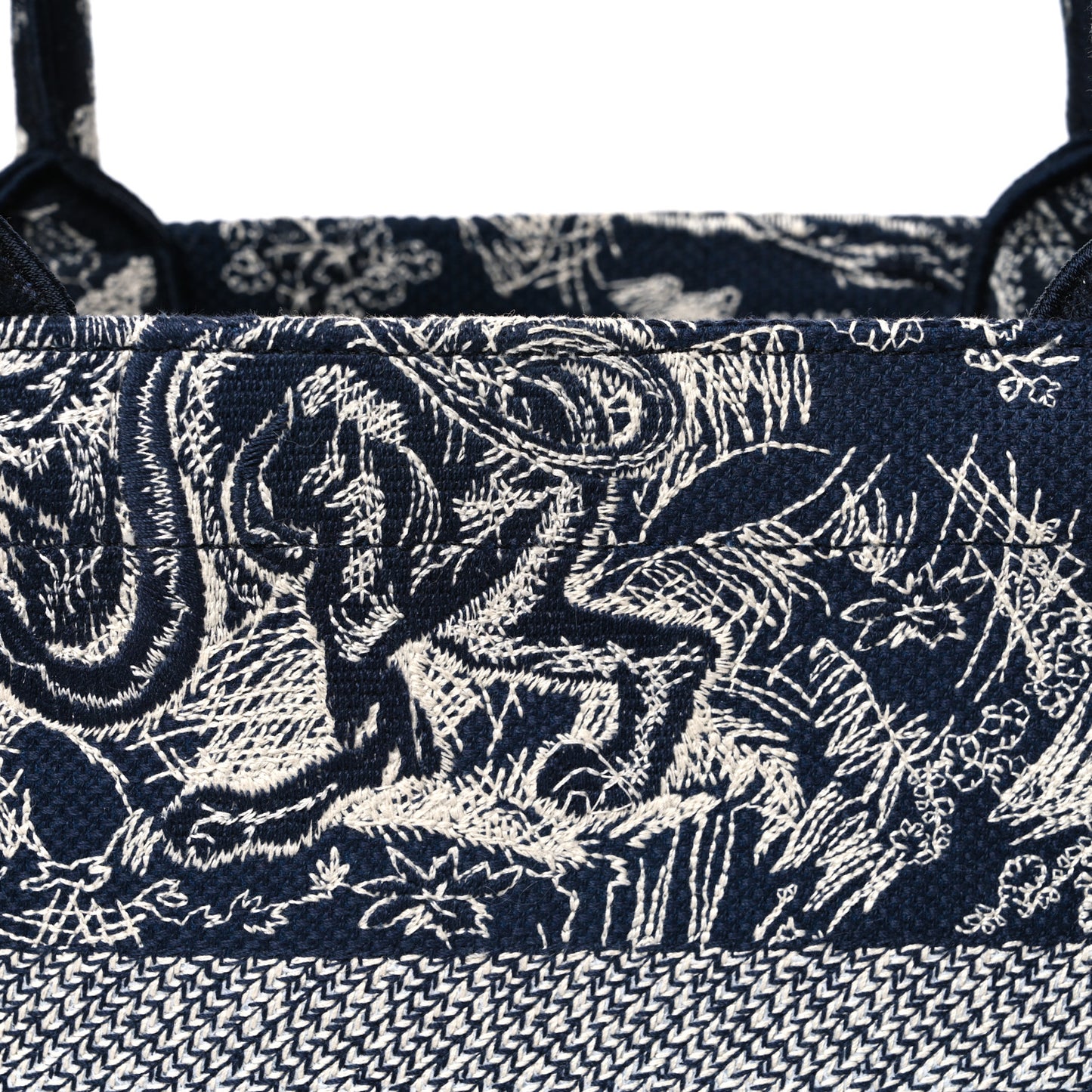 Canvas Embroidered Medium Dioriviera Toile De Jouy Reverse Book Tote Blue
