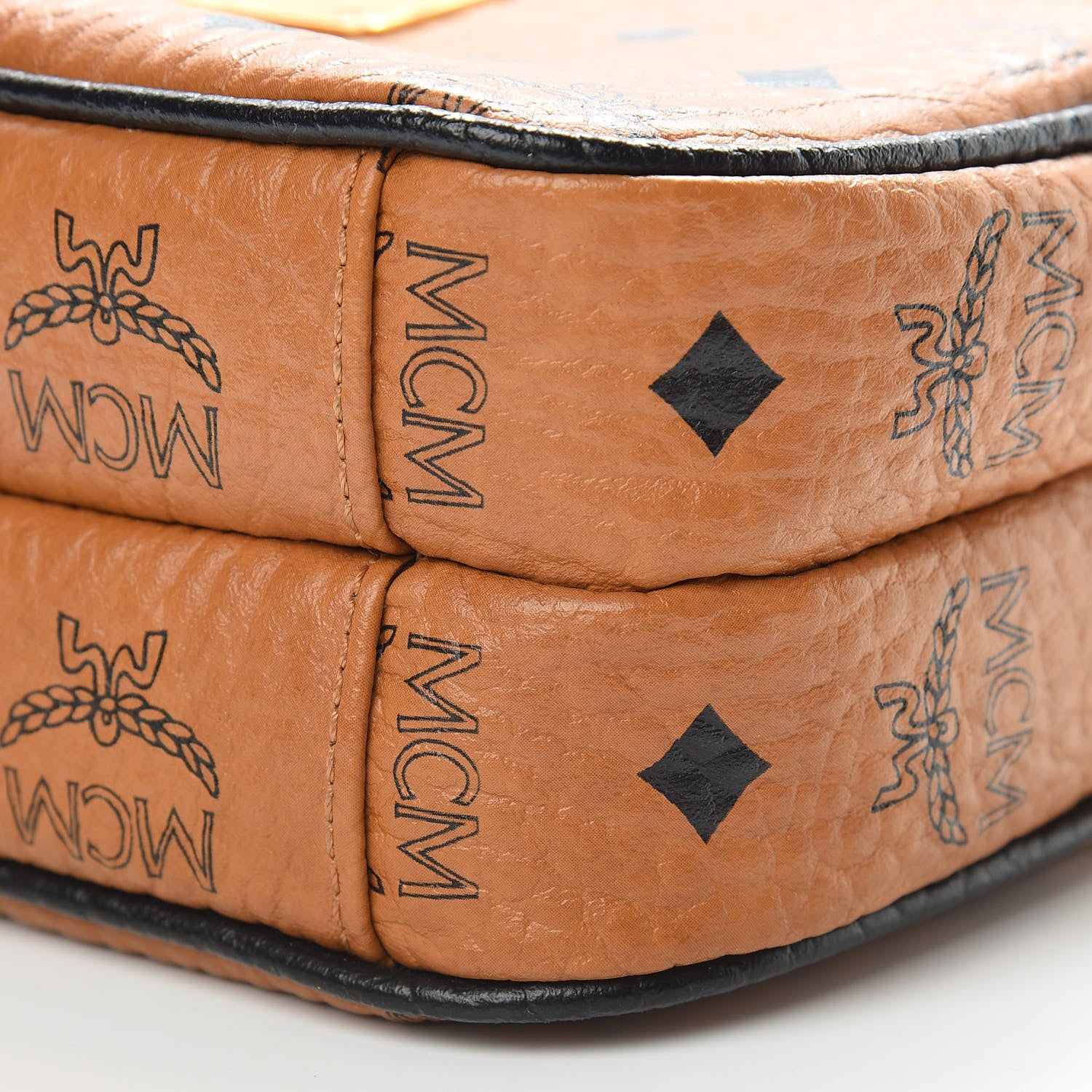 MCM Visetos Mini Camera Crossbody Bag Cognac 12 of 12