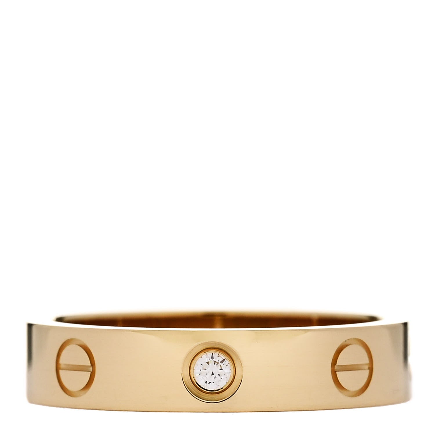 Cartier 18K Yellow Gold Diamond 4mm LOVE Wedding Band Ring 52 6 1 of 5