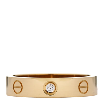 Cartier 18K Yellow Gold Diamond 4mm LOVE Wedding Band Ring 52 6 1 of 5