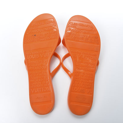 Louis Vuitton Rubber Flat Thong Sandals 38 Orange 5 of 10