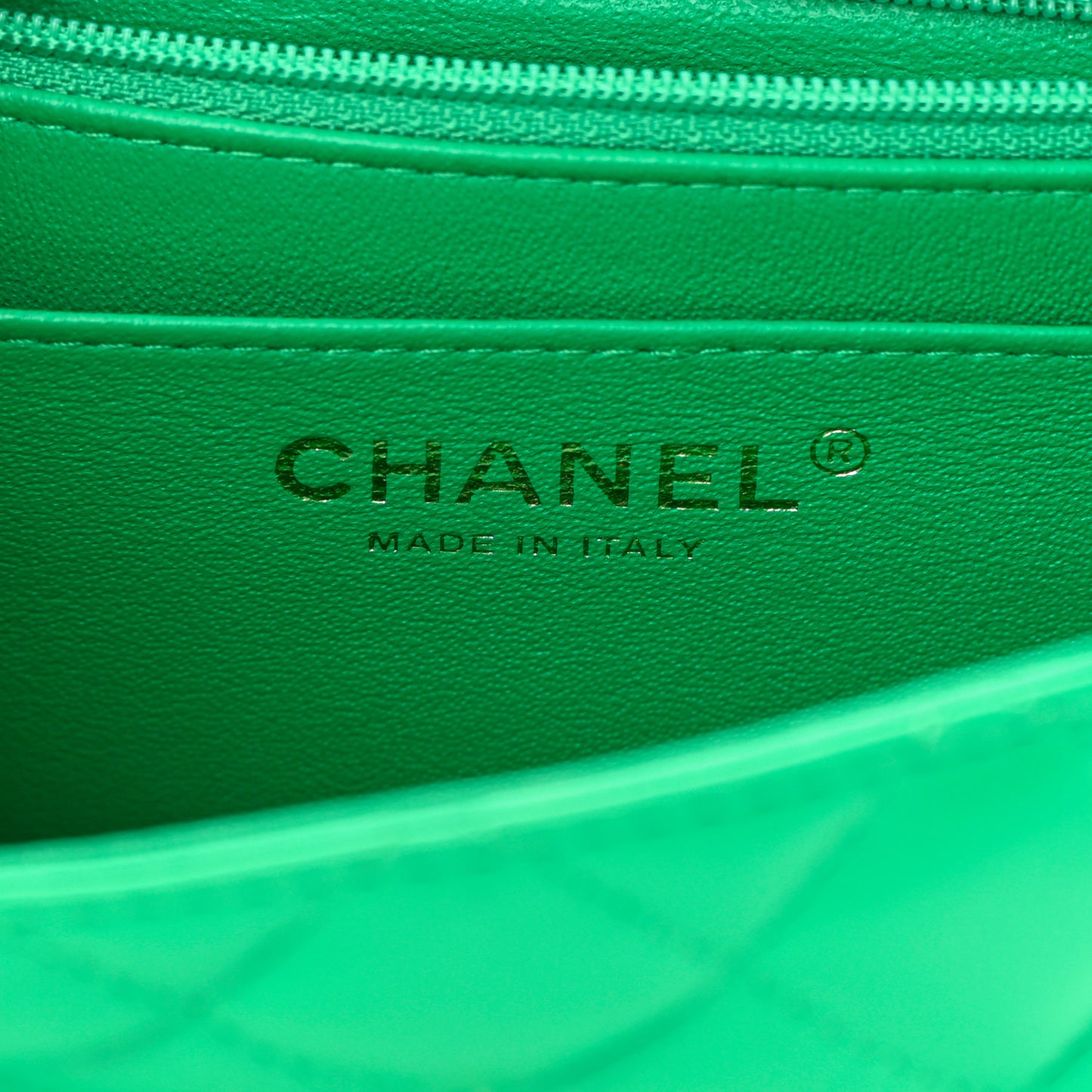 Lambskin Quilted Mini Square Flap Green