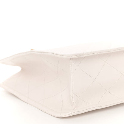 Chanel Caviar Quilted Sweet Classic Shopping Tote White 9 of 11