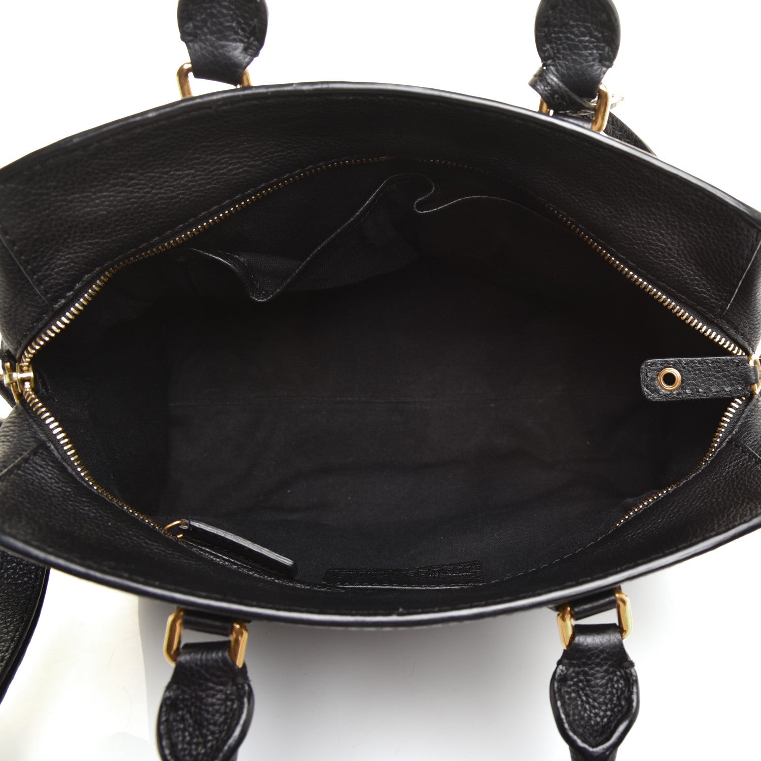Alexander McQueen Pebbled Calfskin Small Skull Padlock Zip Around Tote Black 5 of 9