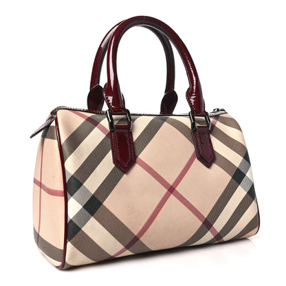 Burberry Patent Nova Check Chester Bowling Bag Raspberry Sorbet 3 of 12