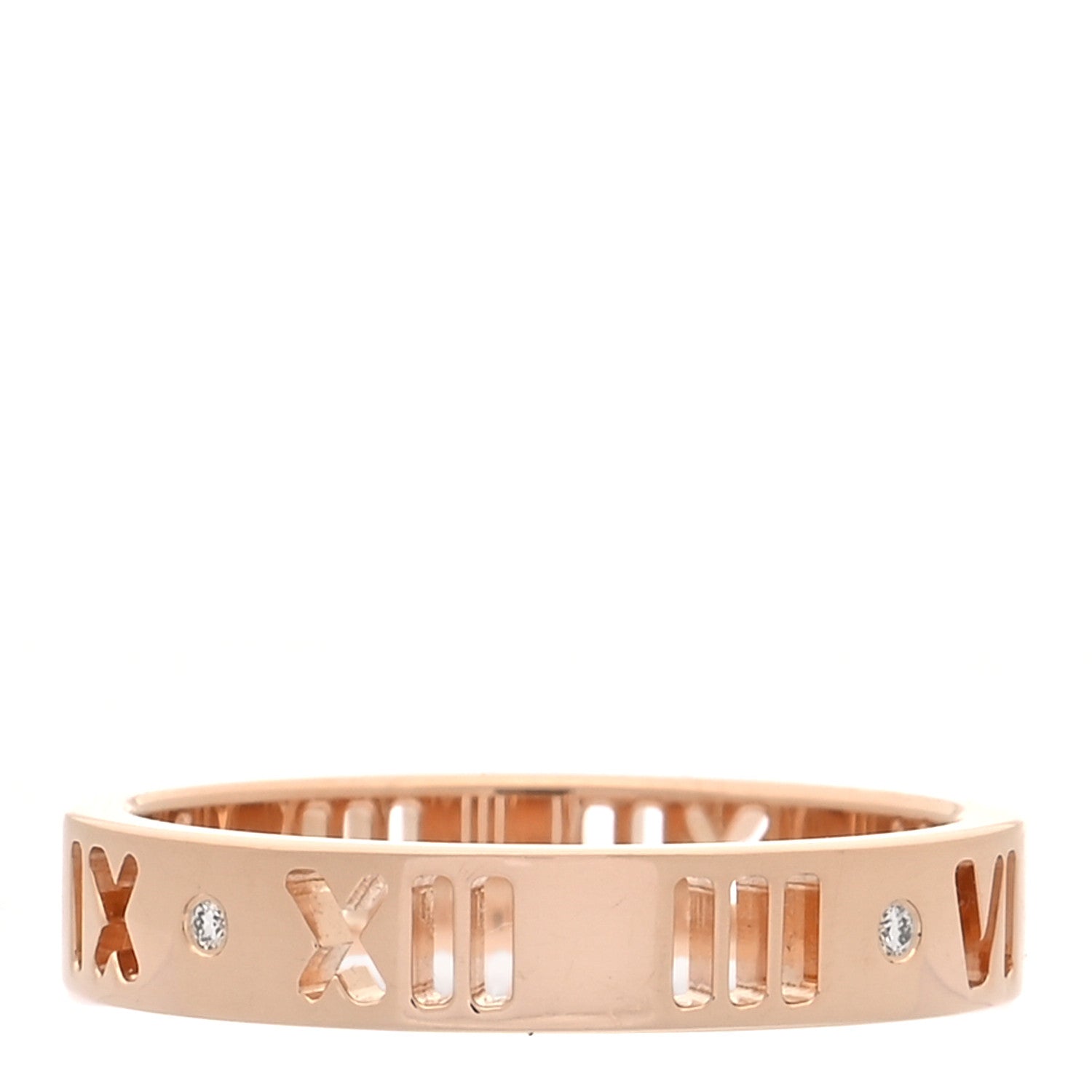 Tiffany 18K Rose Gold Diamond Atlas Pierced Ring 50 5.25 1 of 4