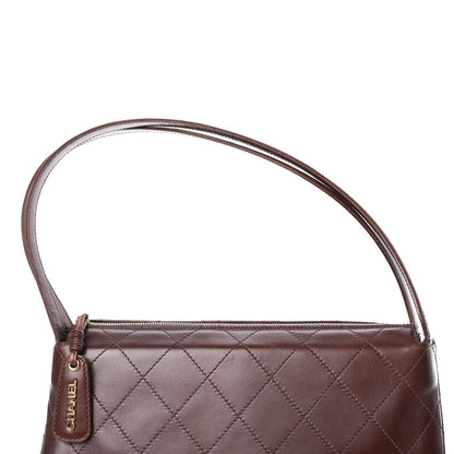 Chanel Lambskin Diamond Stitched Shoulder Bag Brown 14 of 22