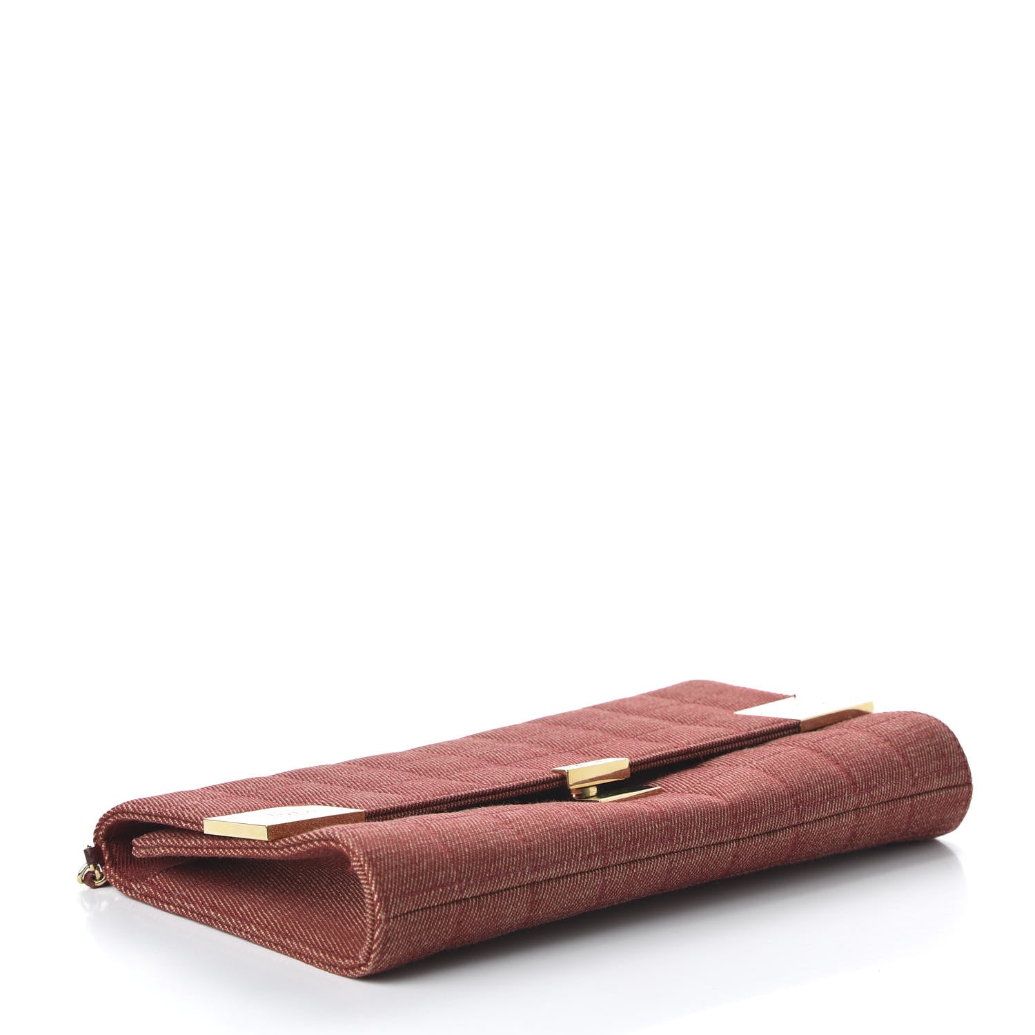 Chanel Denim Chocolate Bar Flap Red 4 of 10