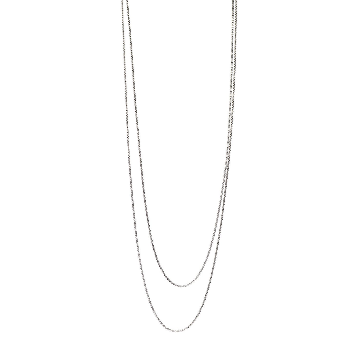 Sterling Silver 14K Yellow Gold 1.7mm Box Chain Necklace 72"
