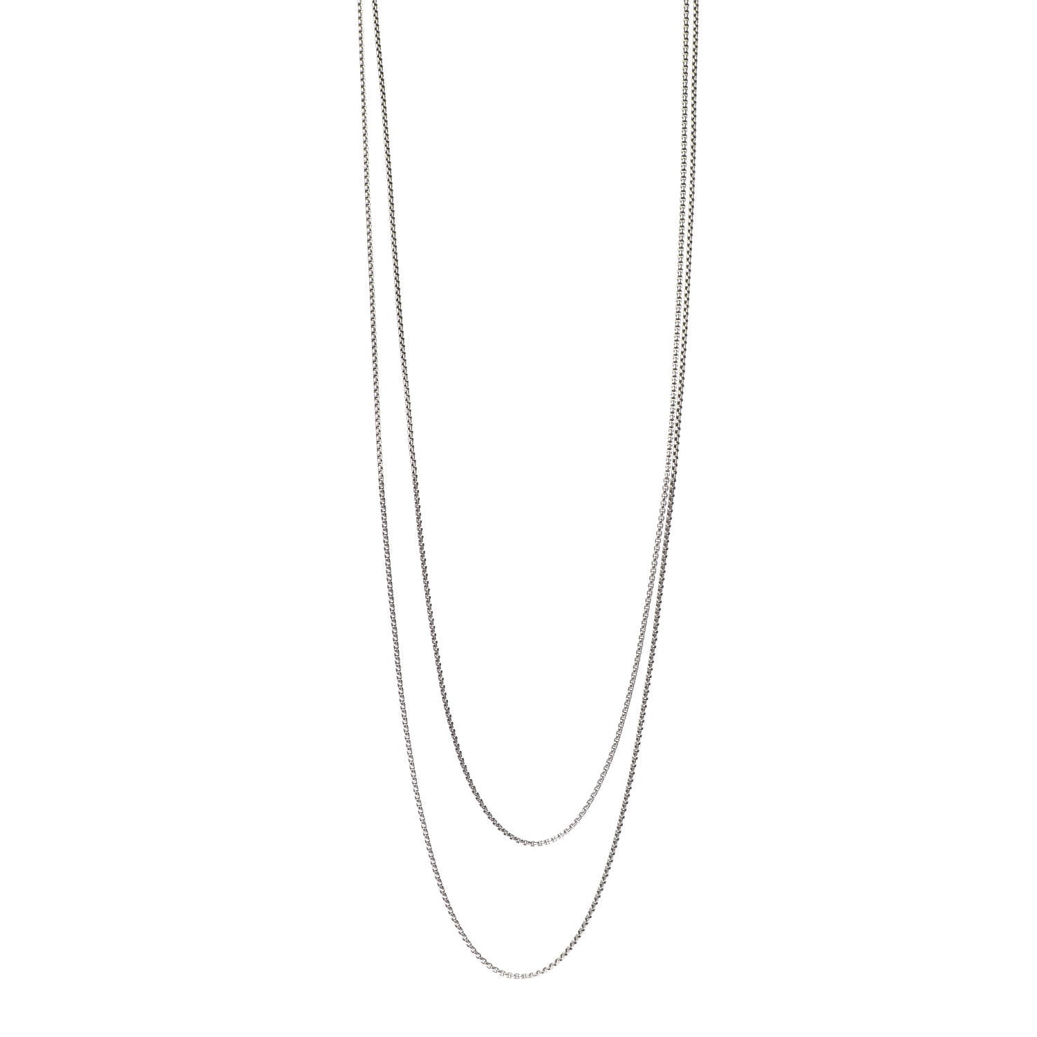 David Yurman Sterling Silver 14K Yellow Gold 1.7mm Box Chain Necklace 72" 1 of 5