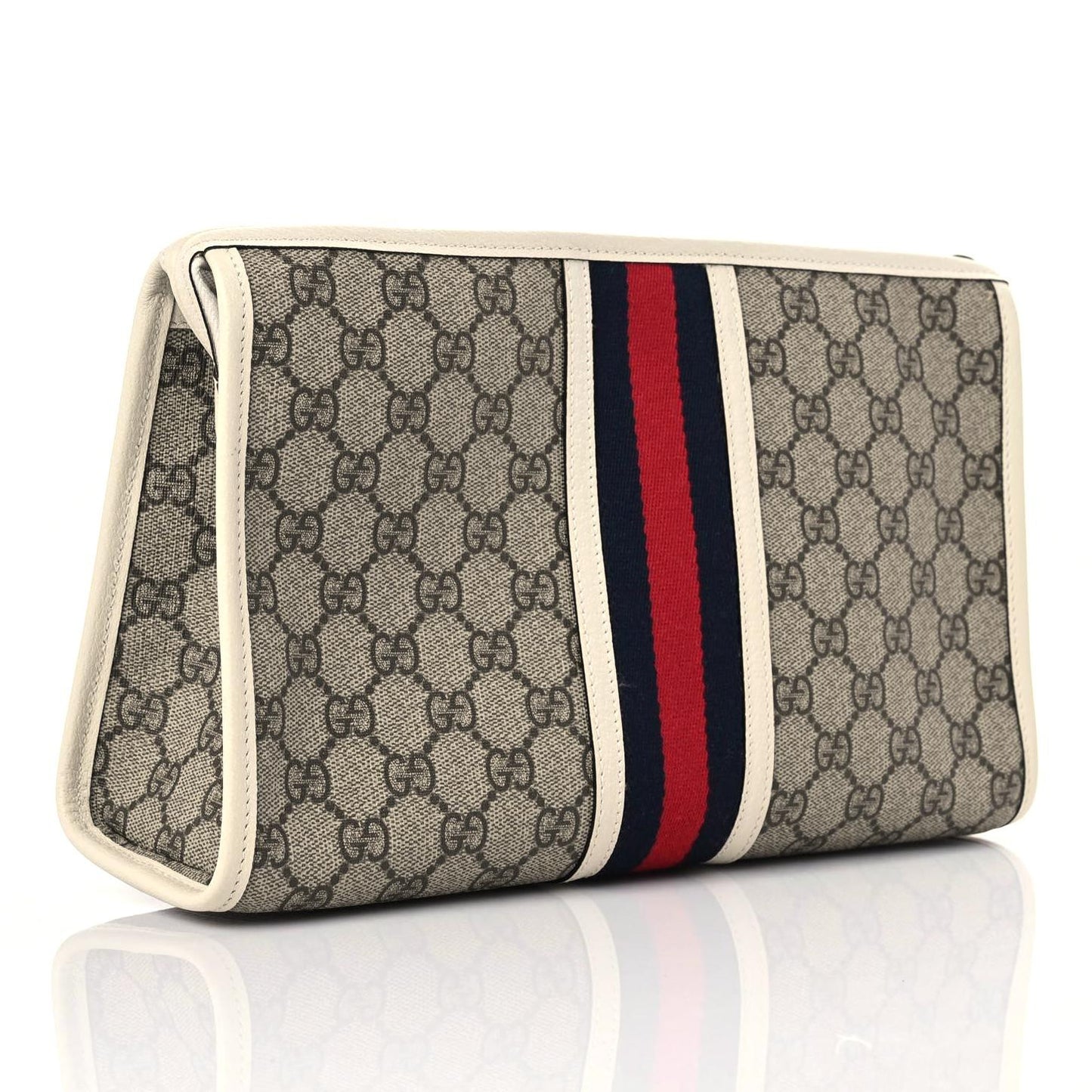 GG Supreme Monogram Web Toiletry Case White