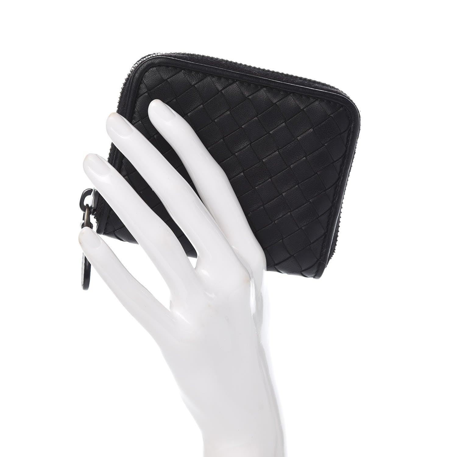Bottega Veneta Nappa Intrecciato Zip Around Coin Purse Black 2 of 8