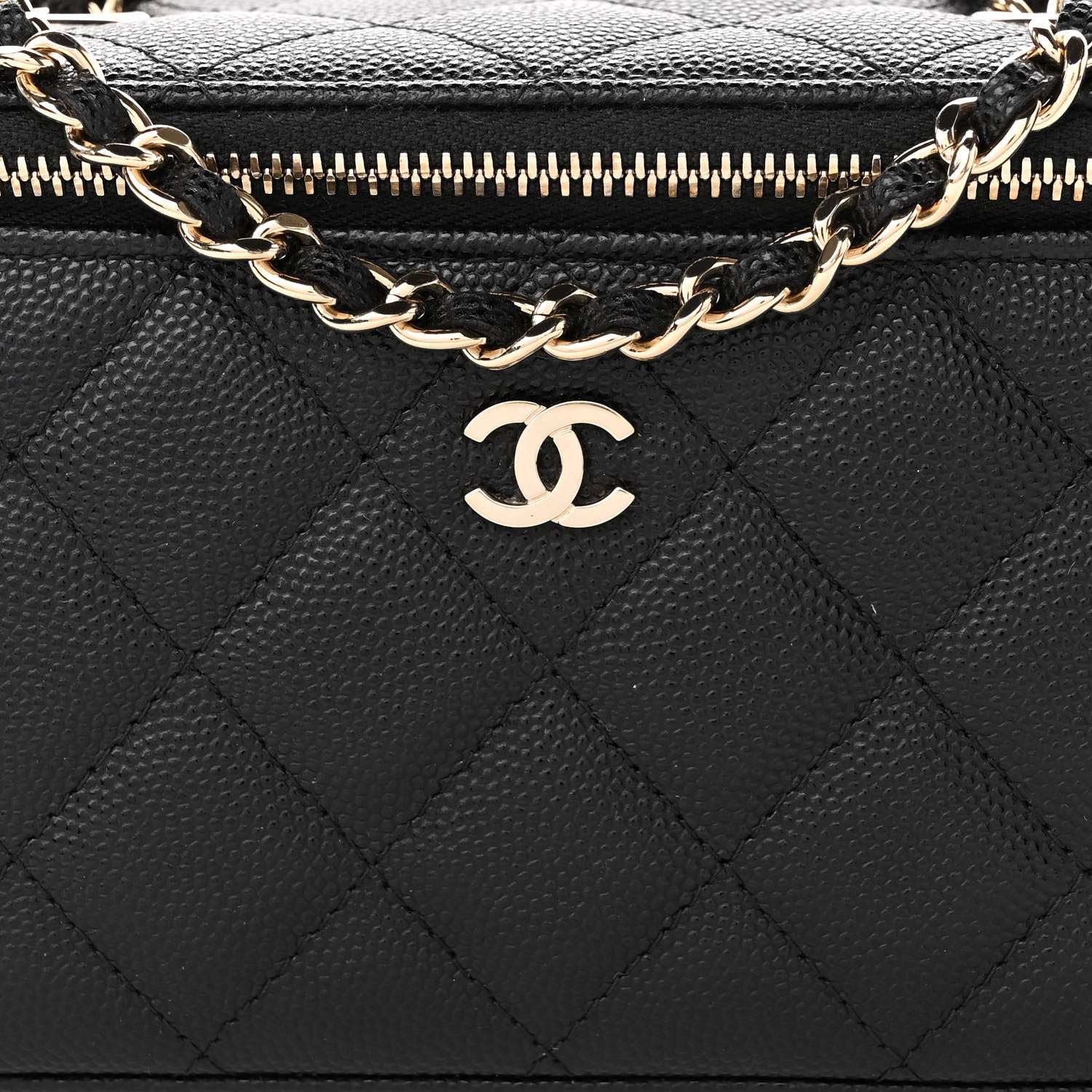 Chanel Caviar Quilted Small Vanity Case With Chain Black 8 of 10