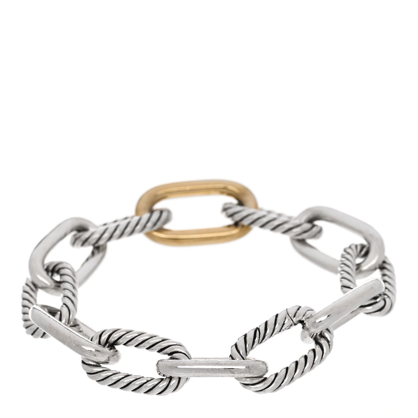 Sterling Silver 18K Yellow Gold 11mm Madison Chain Bracelet