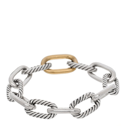 David Yurman Sterling Silver 18K Yellow Gold 11mm Madison Chain Bracelet 2 of 4