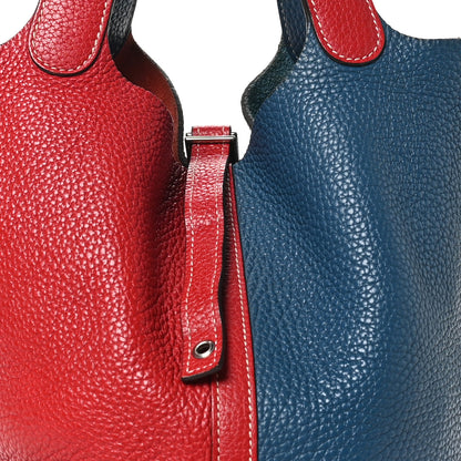 Hermes Taurillon Clemence Picotin Lock 22 MM Rouge Casaque Bleu Thalassa 8 of 12