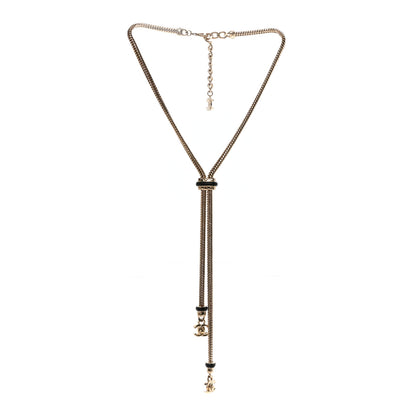 Chanel Lambskin CC Turnlock Necklace Gold Black 3 of 6
