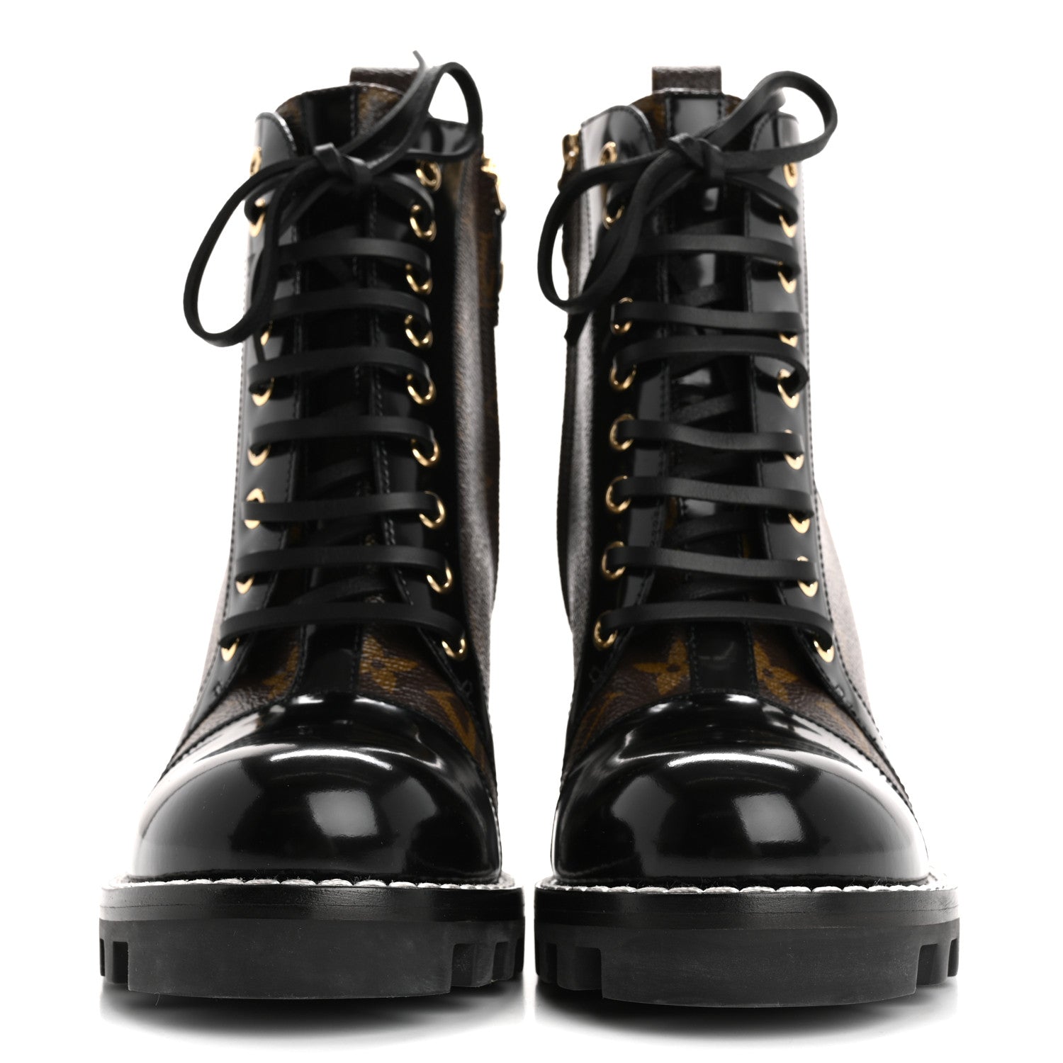 Louis Vuitton Patent Calfskin Monogram Star Trail Ankle Boots 38.5 Black 3 of 10