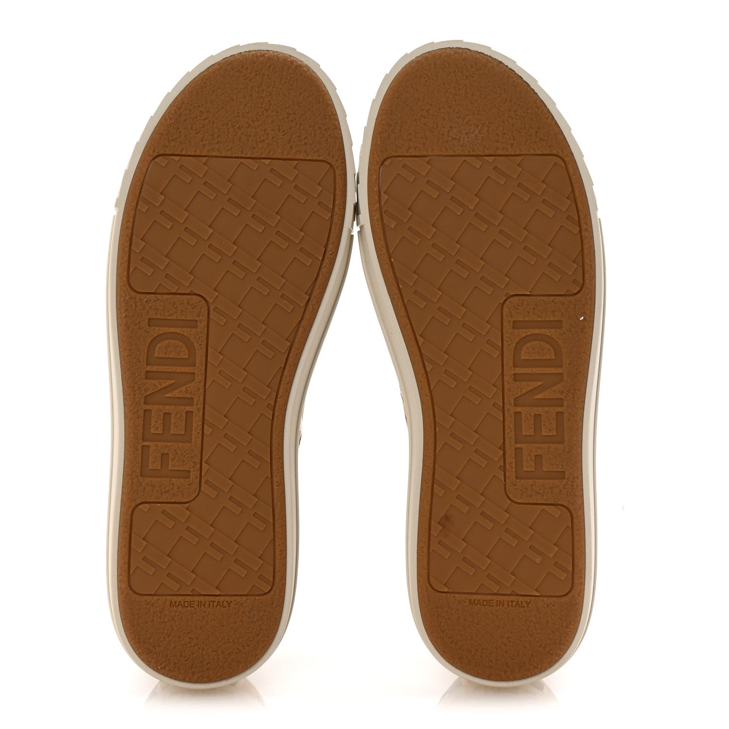 Fendi Kuban Canvas FF Womens Domino Low Top Sneakers 39 Grezzo Multicolor Latte 6 of 9