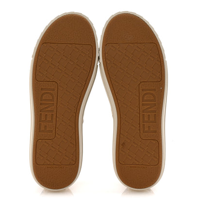Fendi Kuban Canvas FF Womens Domino Low Top Sneakers 39 Grezzo Multicolor Latte 6 of 9