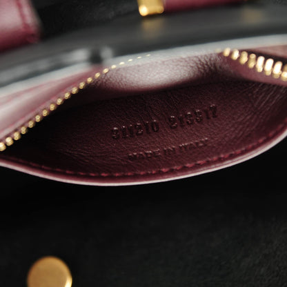 Saint Laurent Calfskin Bi Color Small Classic Y Cabas Black Bordeaux 7 of 7