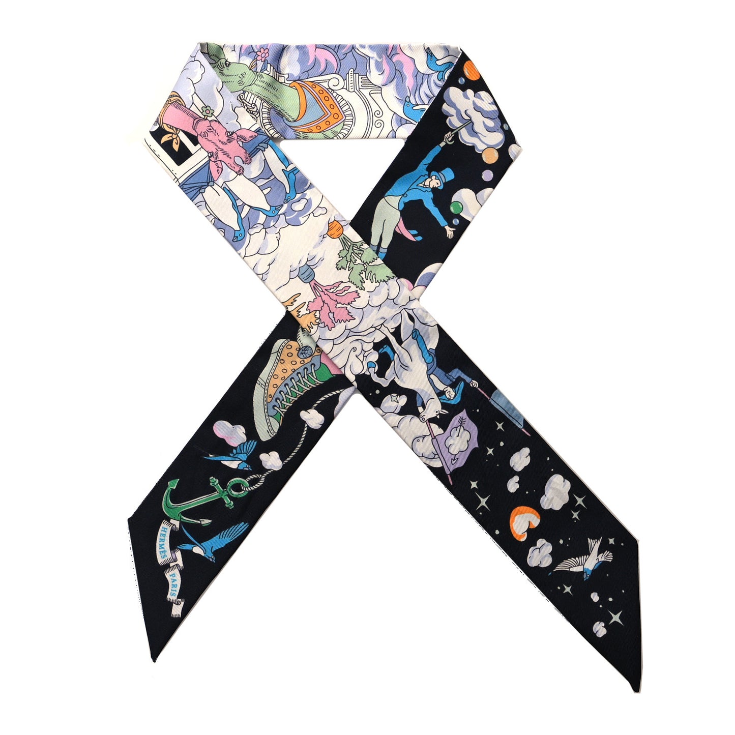 Silk Sur Mon Nuage Twilly Bleu Black Mauve