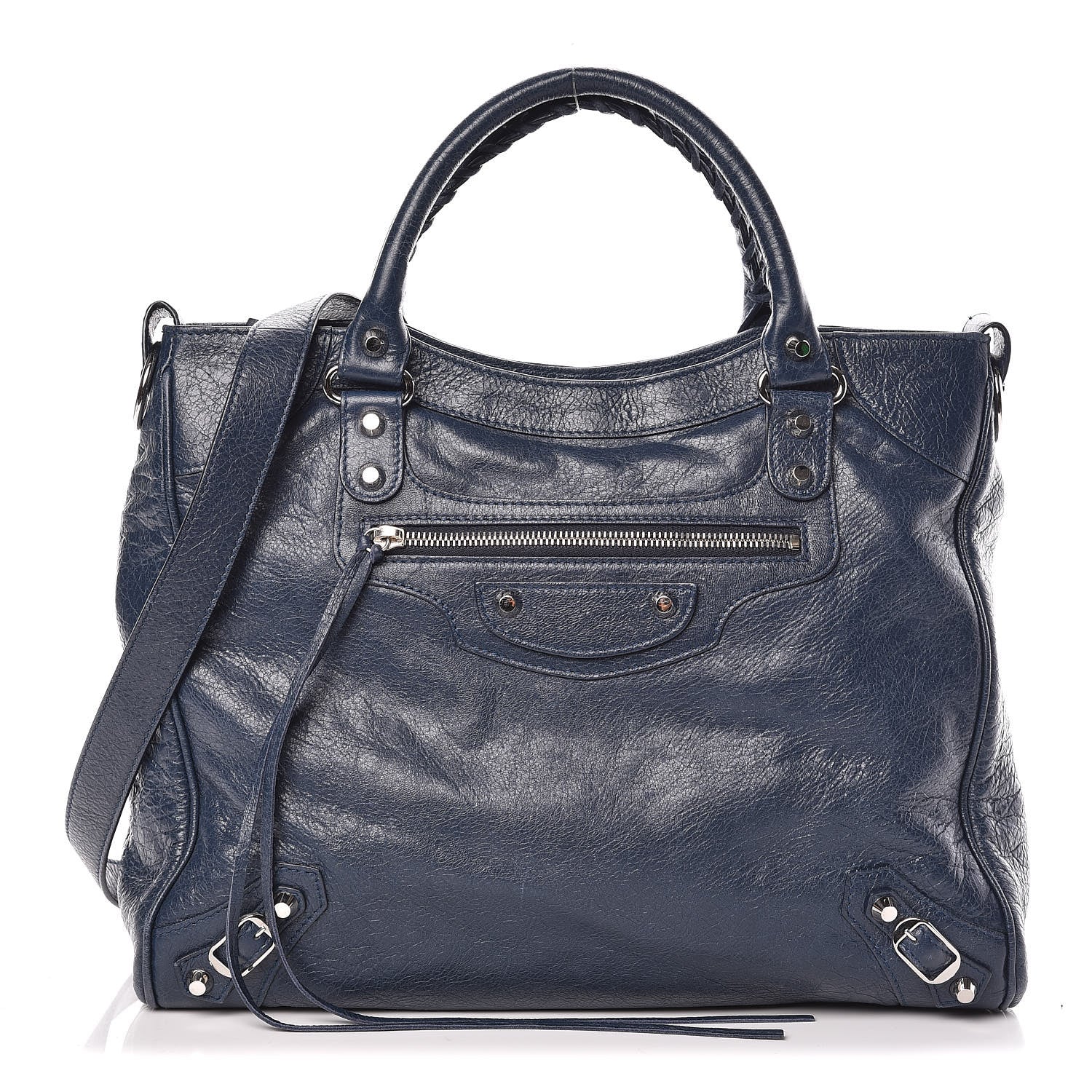 Balenciaga Agneau Classic Silver Hardware Velo Bleu Obscur 1 of 12