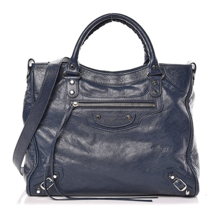 Balenciaga Agneau Classic Silver Hardware Velo Bleu Obscur 1 of 12