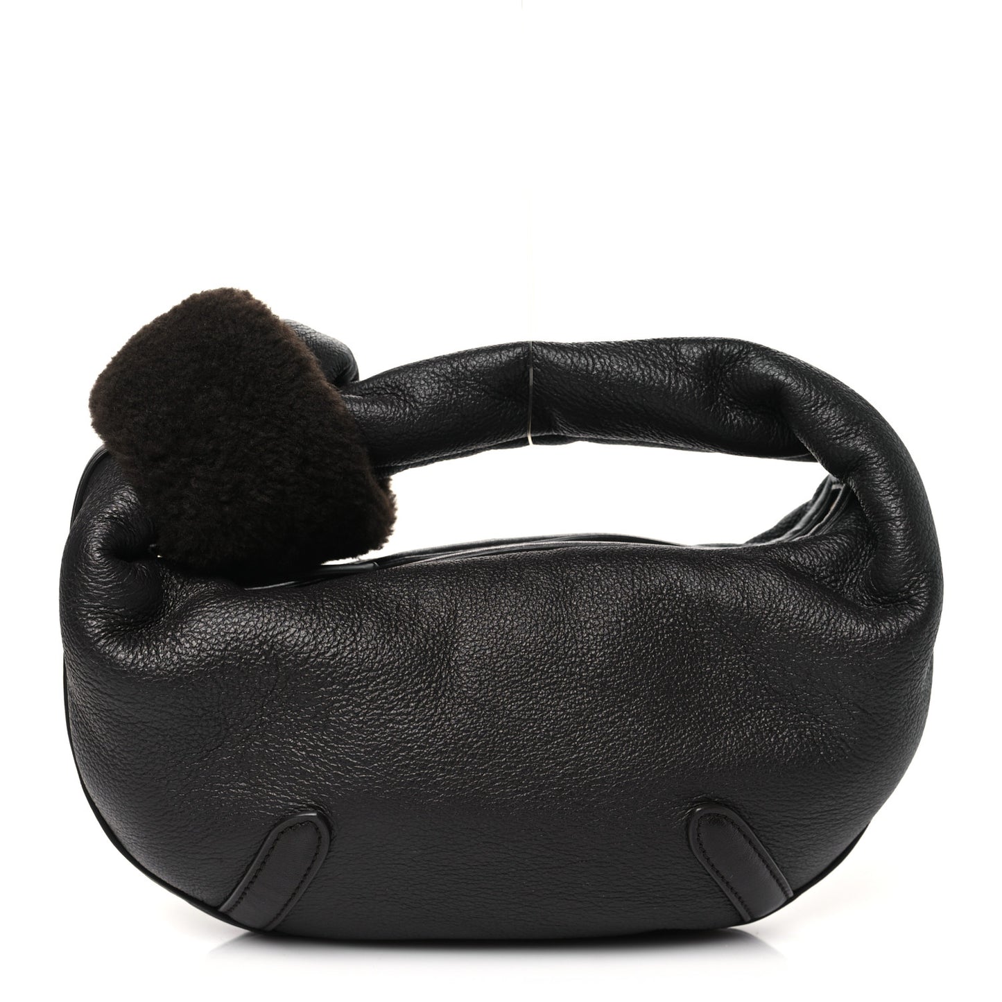 Calfskin Shearling Aviator Mini Jodie Dark Brown Fondant