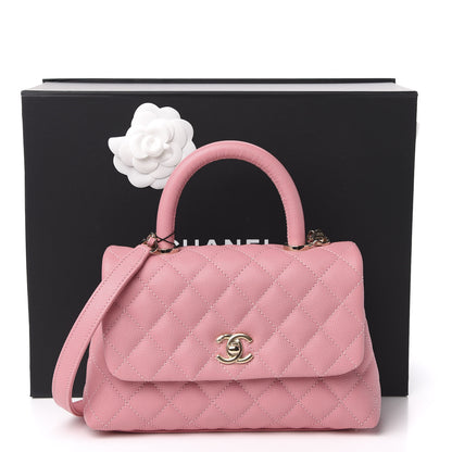 Chanel Caviar Quilted Mini Coco Handle Flap Pink 11 of 11