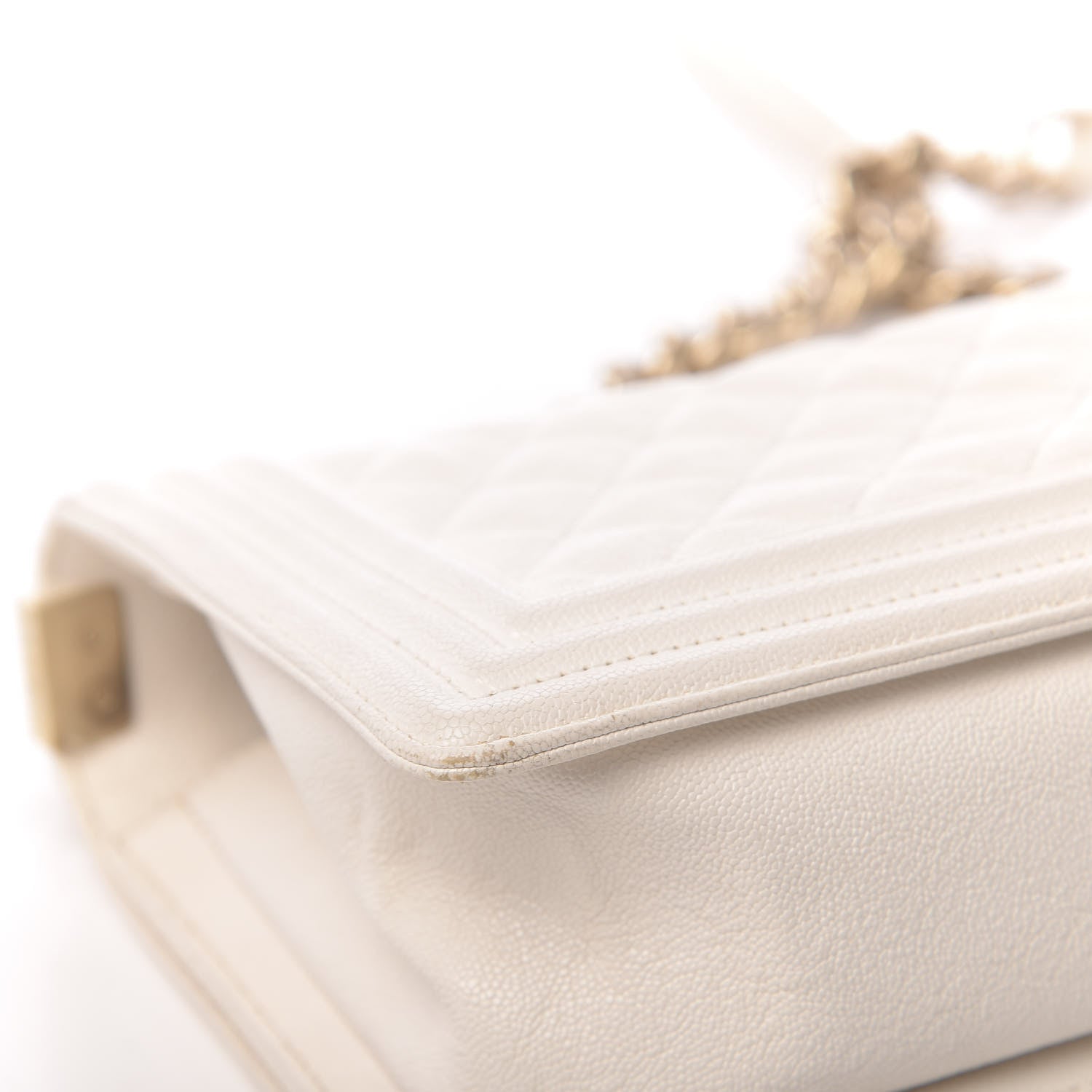 Chanel Caviar Quilted Medium Boy Flap Ivory 16 of 17