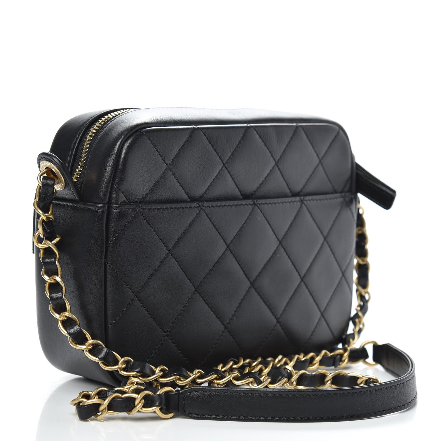 Chanel Calfskin Quilted Enchained Camera Case Bag Black 3 of 11