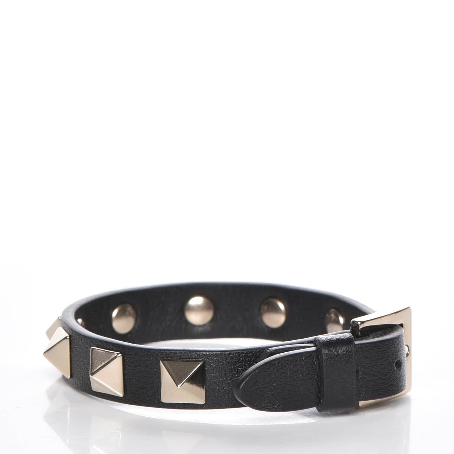 Valentino Garavani Vitello Rockstud Bracelet Black 3 of 6