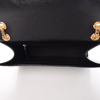 Saint Laurent Grain De Poudre Matelasse Chevron Large Monogram Satchel Black 5 of 8