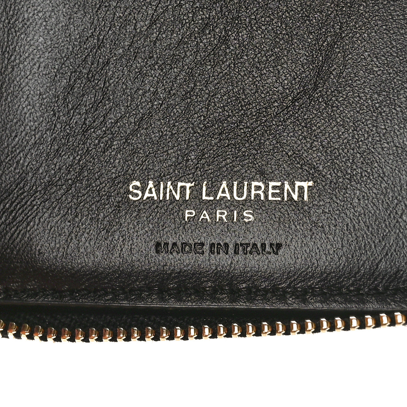 Saint Laurent Patent Matelasse Monogram Vicky Zip Around Card Holder Black 6 of 9