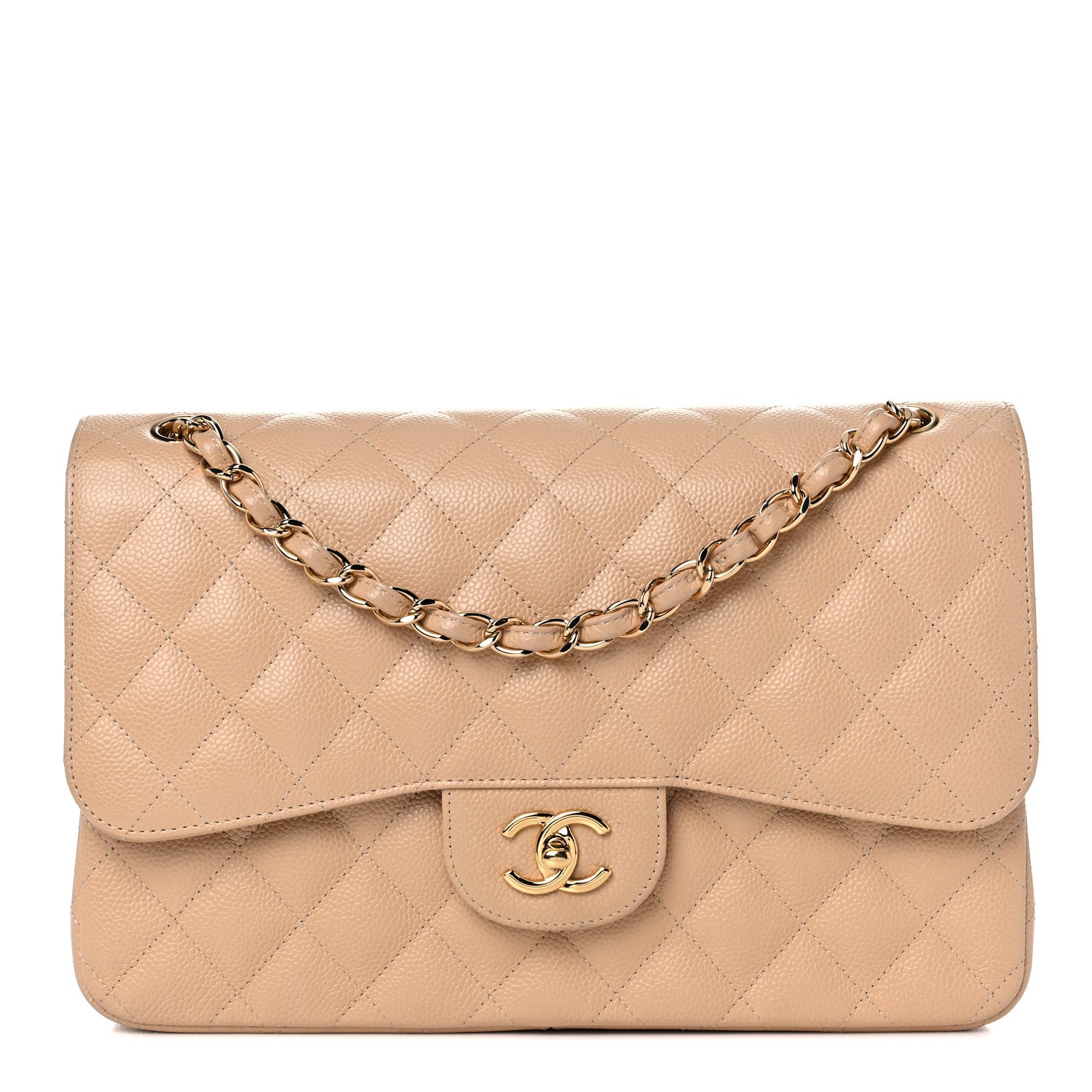 Chanel Caviar Quilted Jumbo Double Flap Beige Clair 1 of 10