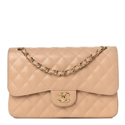 Chanel Caviar Quilted Jumbo Double Flap Beige Clair 1 of 10