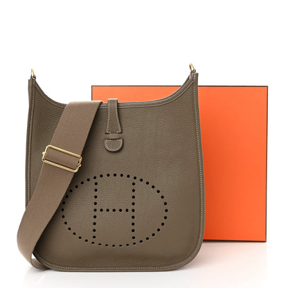 Hermes Taurillon Clemence Evelyne III PM Etoupe 12 of 12