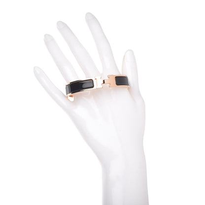Hermes Enamel Narrow Clic Clac H Bracelet GM Black 2 of 7