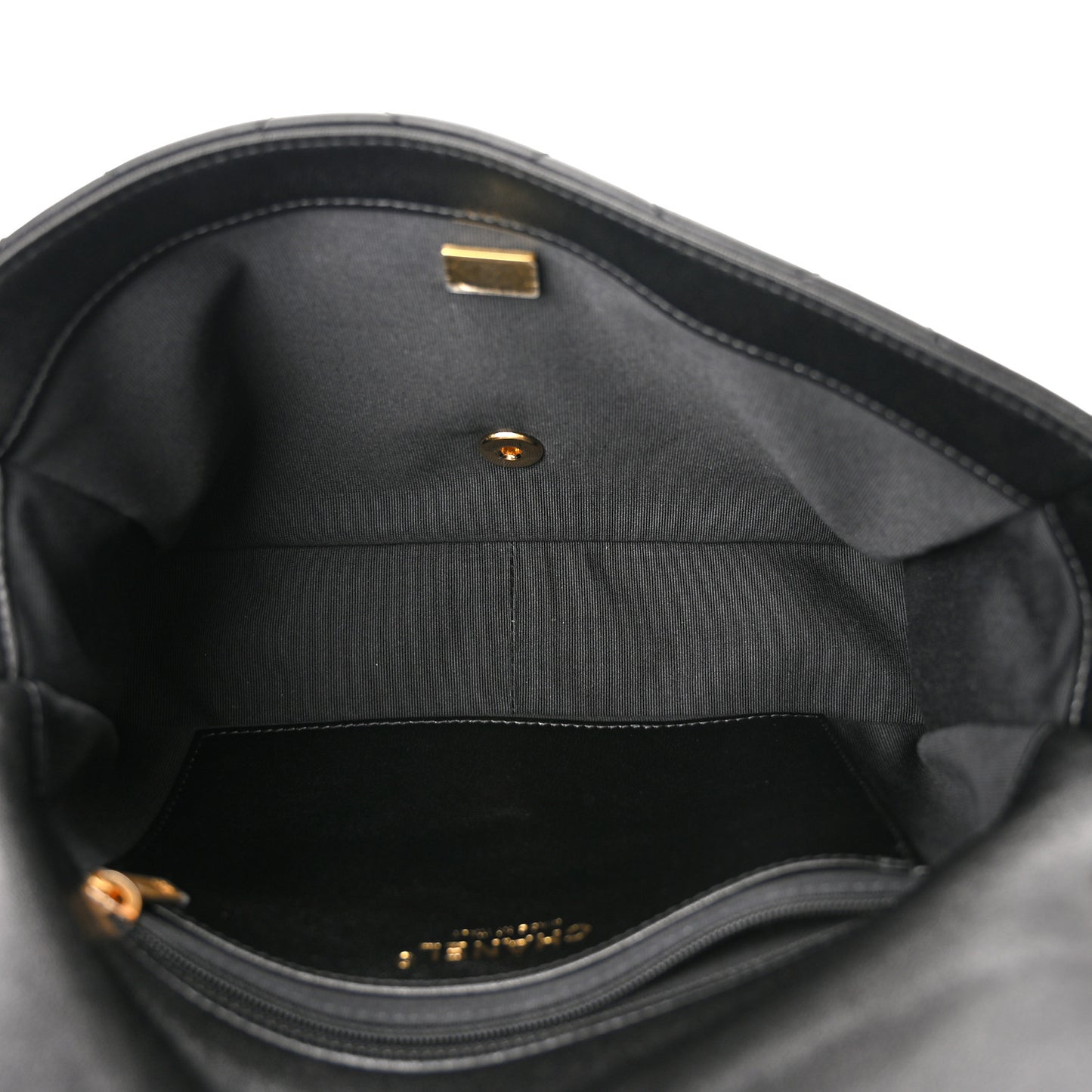 Lambskin Quilted Large CC Funky Town Flap Black