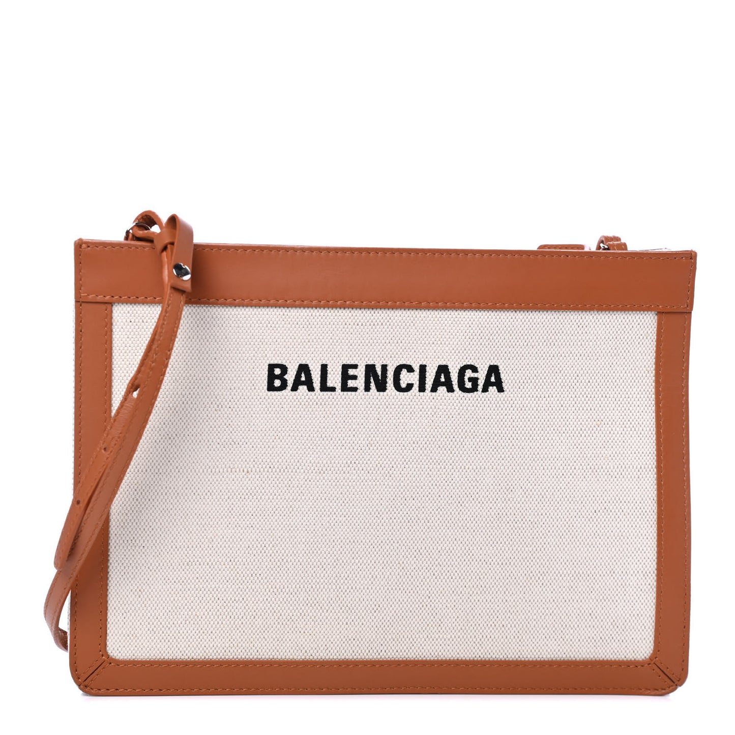Cotton Canvas Pochette Crossbody Bag Tan