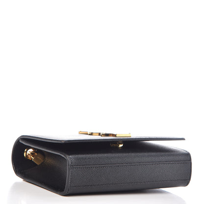 Saint Laurent Grain De Poudre Small Monogram Kate Satchel Black 4 of 9