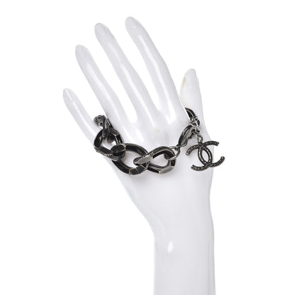 Chanel Chain Link CC Bracelet Dark Silver 2 of 4