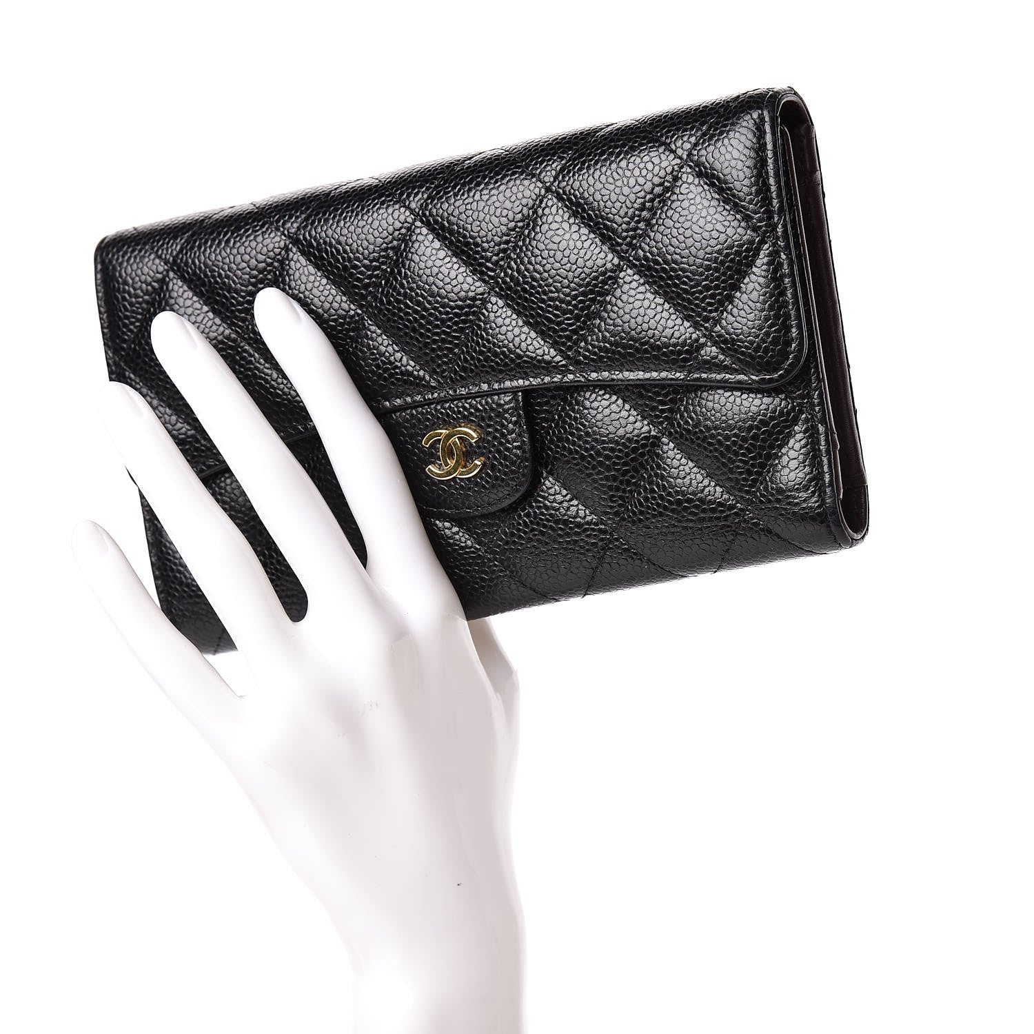 Chanel Caviar Quilted Large Flap Wallet Black 2 of 11